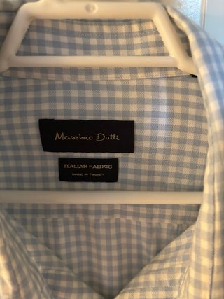 Camisa cuadros Massimo Dutti azul y blanco