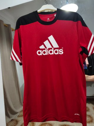 Camiseta Adidas Hombre Roja y Negra Talla M