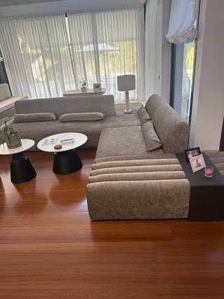 Sofá de diseño modular beige/gris