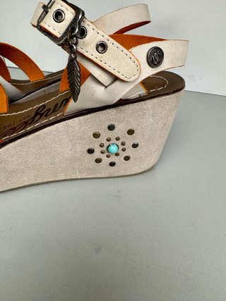 Sandali zeppa Wrangler donna arancio/bianco