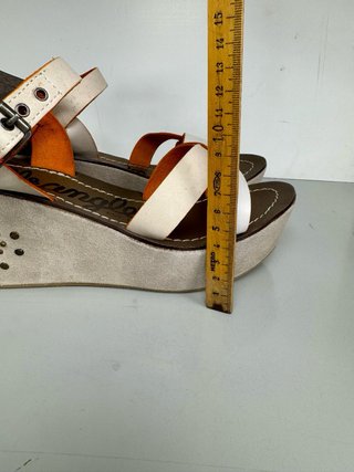 Sandali zeppa Wrangler donna arancio/bianco