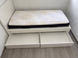 Cama 90x200 con 2 cajones y colchón