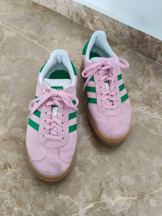 Zapatillas Adidas Gazelle Bold Rosa y Verde
