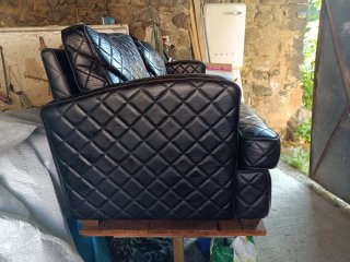 Sofá Chester Piel Vacuno Vintage Negro