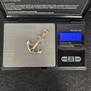 Colgante de Oro 18K, Ancla, 2,34gr, 4cm