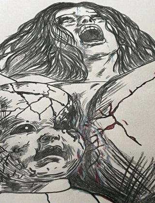 Disegno a pastelli La casa delle bambole