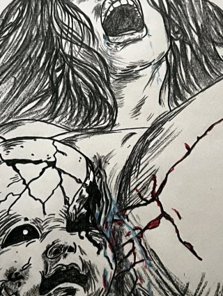 Disegno a pastelli La casa delle bambole