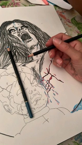 Disegno a pastelli La casa delle bambole