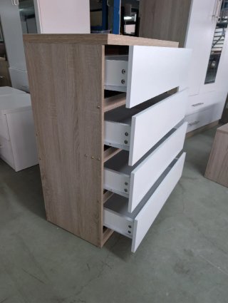 Cómoda de madera blanca y marrón