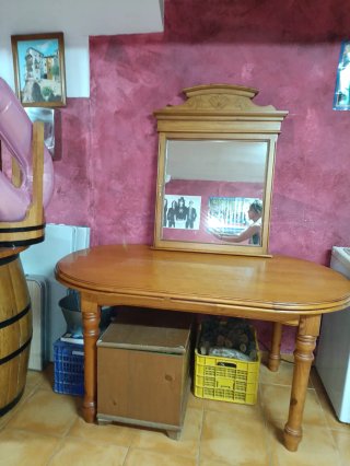 Mesa comedor extensible pino