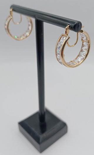 Pendientes Aro Circ de oro 18k, 5,62gr, Ref. O-427