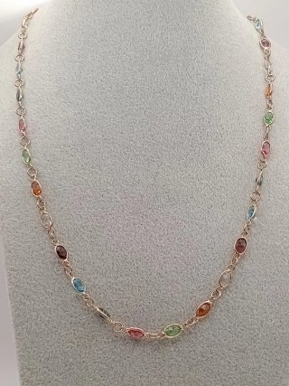 Collana Argento 925 Bagno Oro Tutti Frutti Rivière