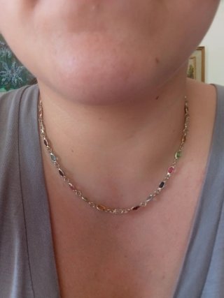 Collana Argento 925 Bagno Oro Tutti Frutti Rivière