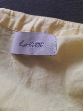 Blusa gialla con balze cotone stretch S