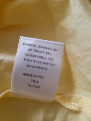 Blusa gialla con balze cotone stretch S