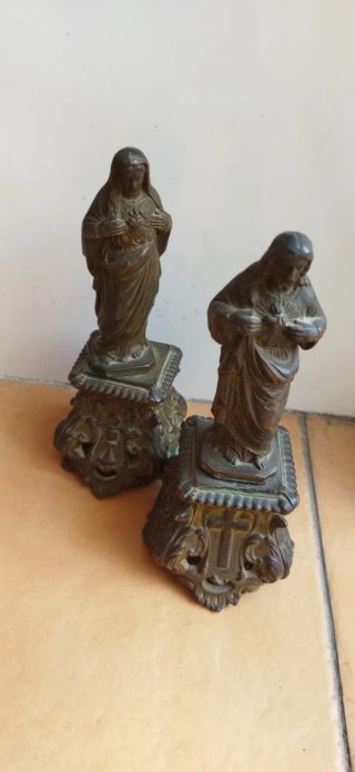 2 Figuras Religiosas Antiguas Bronce