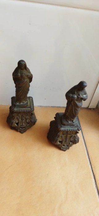 2 Figuras Religiosas Antiguas Bronce