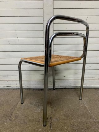 Silla Vintage Diseño Metal Rattan Madera