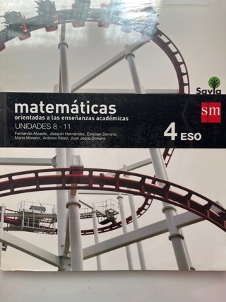 Libro matematicas 4 eso , unidades 8-11