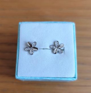 Pendientes plata flor niña