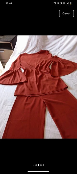 Conjunto Zara Pantalón y Blusa marrón