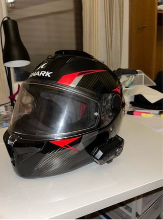 Casco Shark Negro y Rojo