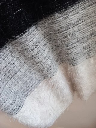 Jersey pelito oversize negro y blanco