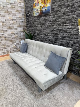Sofá Cama Beige y Gris