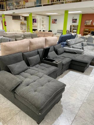 Rinconera doble chaise longue gris oscuro NUEVA