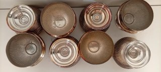 8 CUENCOS PEQUEÑOS DE ALPACA METAL PLATEADO
