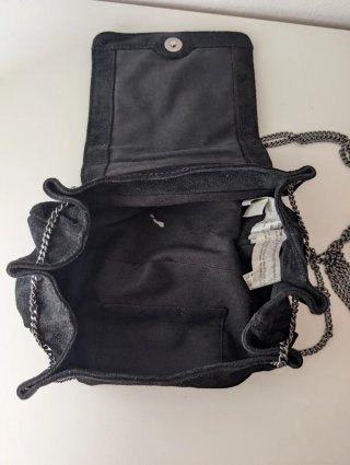 Bolso Zara Piel Negro/Plata