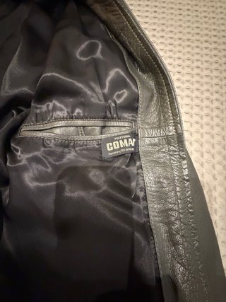 Cazadora de piel gris para hombre