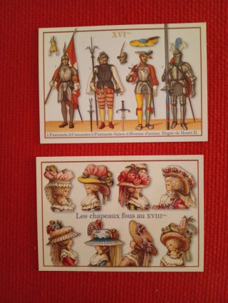 Lote 17 postales x9€ Trajes históricos de Francia