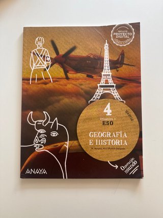 Libro Geografía Historia Anaya 4eso TRIMESTRE 1