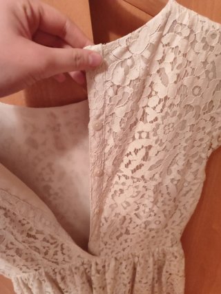 Vestido encaje blanco H&M Talla S