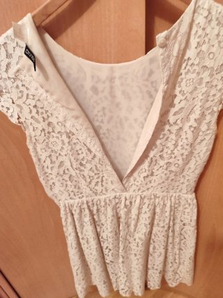 Vestido encaje blanco H&M Talla S