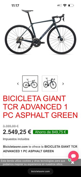 Bicicleta Giant TCR ADVANCED 1-PC M
