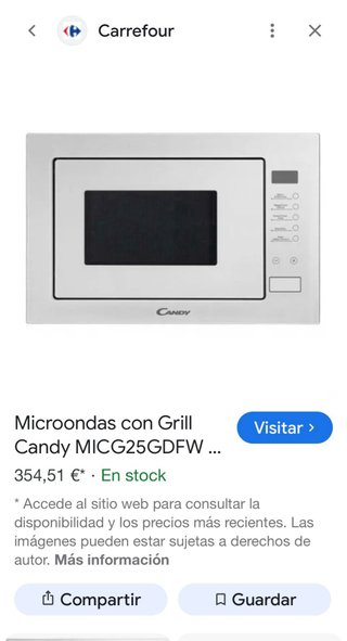 Microondas Candy Blanco de cristal frontal.