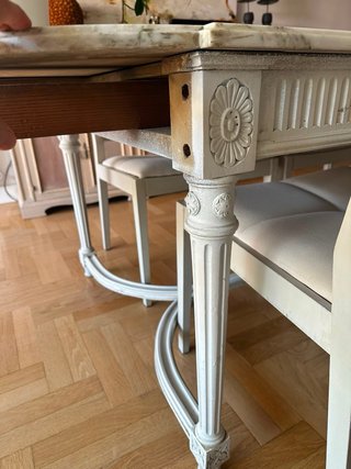 Mesa comedor mármol y madera