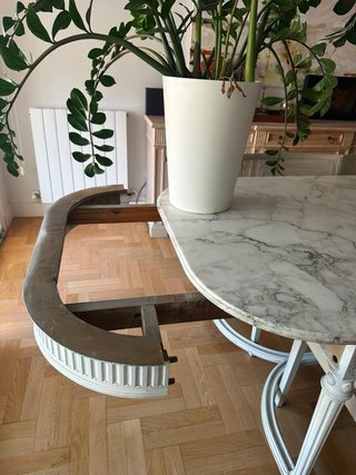 Mesa comedor mármol y madera