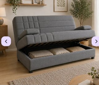 Sofá Cama Gris Tela