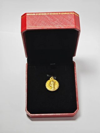 Escapulario oro Virgen Montserrat  Corazón Jesús
