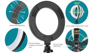 Aro de luz LED con trípode