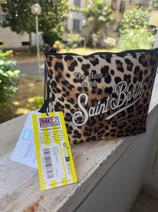 Pochette Saint Barth leopardata