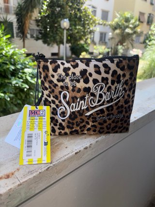 Pochette Saint Barth leopardata