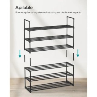 Zapatero 3 Niveles 92 cm Metal SONGMICS LSA303B02