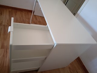 Escritorio blanco con cajonera extraíble LARANDE