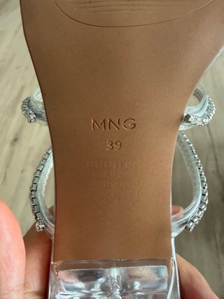 Tacchi Mango Argento Taglia 39 Brillanti