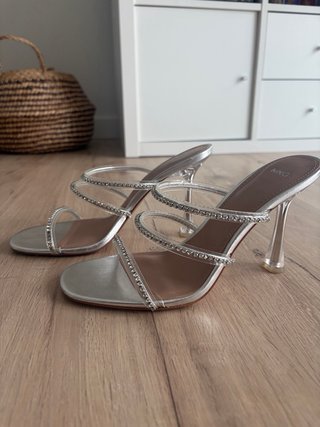 Tacchi Mango Argento Taglia 39 Brillanti