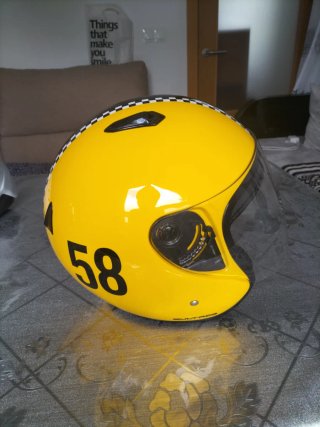 Casco Bultaco Trials Amarillo y Negro